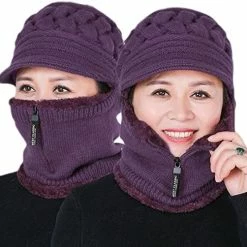 New ๐ฅฐ Fleece Lined ๐ฉ Womens Beanie Hat, Winter Hat Scarf Mask Set,Women's Winter Hat, Middle-Aged And Old Warm Earmuff Hat Dark Purple โ 23 New ๐ฅฐ Fleece Lined ๐ฉ Womens Beanie Hat, Winter Hat Scarf Mask Set,Women's Winter Hat, Middle-Aged And Old Warm Earmuff Hat Dark Purple โ -Men Skullies & Beanies Sales 5173gRUYKL. AC