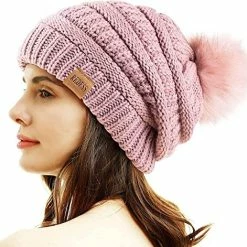 Best Sale 🔔 REDESS 👩 Women Winter Pom Pom Beanie Hat With Warm Fleece Lined 😉 -Men Skullies & Beanies Sales 518MbxqFyL. AC