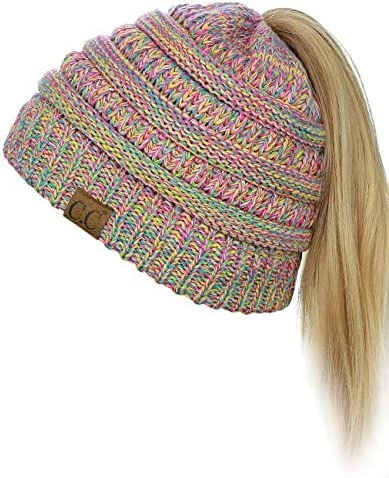 Promo 🔥 C.C BeanieTail Soft Stretch Cable Knit Messy High Bun Ponytail Beanie Hat Dark Olive 👍 12 Promo 🔥 C.C BeanieTail Soft Stretch Cable Knit Messy High Bun Ponytail Beanie Hat Dark Olive 👍 - Image 10