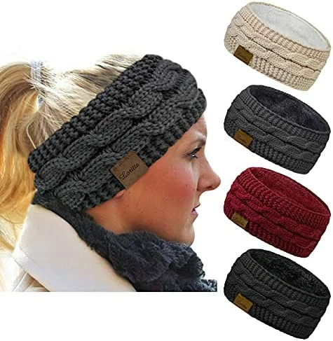 Brand new ๐ Loritta 4 Pack ๐ฉ Womens Winter Headbands Fuzzy Fleece Lined Ear Warmer Cable Knit Thick Warm Crochet Headband Gifts A Solid Color(black+dark Gray+wine Red+beige) โ๏ธ 9 Brand new ๐ Loritta 4 Pack ๐ฉ Womens Winter Headbands Fuzzy Fleece Lined Ear Warmer Cable Knit Thick Warm Crochet Headband Gifts A Solid Color(black+dark Gray+wine Red+beige) โ๏ธ - Image 7