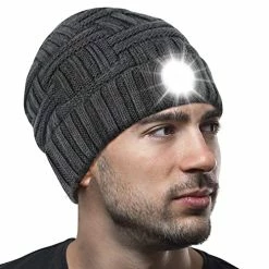 Top 10 🌟 Gifts For Men LED Beanie With Light - Stocking Stuffers For Men 🎄 Christmas 🥳 Birthday Gift Idea For Dad Husband, Warm Comfortable LED Hat Headlamp Cap For Winter Night Running Camping Hunting Fishing Dark Grey (no Lining_breathable) ❤️