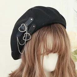 Top 10 ⌛ Breathable Gothic Lolita Beret Cap JK Hat Newsboy Cap For 👩 Women Spring ☀️ Summer Winter Gatsby Visor Hat Black ✔️