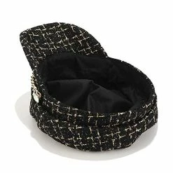 Coupon 🎁 Women Plaid-Tweed Newsboy-Baker-Boy Hat Captain-Sailor Fisherman Hat Peaked-Beret with Chain Black 🎁 -Men Skullies & Beanies Sales 51BEiwjTurL