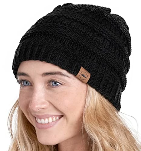 Cheapest 😍 Tough Headwear 👩 Womens Beanie Winter Hat - Warm Chunky Cable Knit Hats - Soft Stretch Thick Cute Knitted Cap For Cold Weather Beige 😀 3 Cheapest 😍 Tough Headwear 👩 Womens Beanie Winter Hat - Warm Chunky Cable Knit Hats - Soft Stretch Thick Cute Knitted Cap For Cold Weather Beige 😀