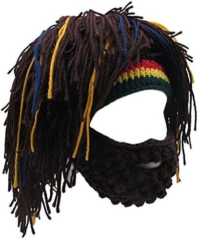 New โจ Creative Barbarian Knit Beard Hat Funny Knit Hat Wig Beanie Hat Beard Facemask V-brown ๐ 6 New โจ Creative Barbarian Knit Beard Hat Funny Knit Hat Wig Beanie Hat Beard Facemask V-brown ๐ - Image 4