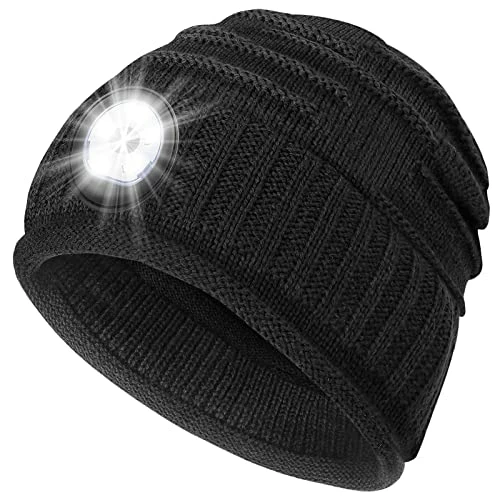 Coupon π Mens Gifts Beanie Hat With Light: Stocking Stuffers π© Women Men Rechargeable Cap LED Flashlight Winter Hats Gift Ideas For Dad Black And White π₯° 3 Coupon π Mens Gifts Beanie Hat With Light: Stocking Stuffers π© Women Men Rechargeable Cap LED Flashlight Winter Hats Gift Ideas For Dad Black And White π₯°
