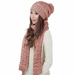 Cheapest โ๏ธ HANERDUN ๐ฉ Women ๐ง Girls Fashion Winter Warm Knitted Hat Beanie Hat Scarf Set Dark Gray ๐