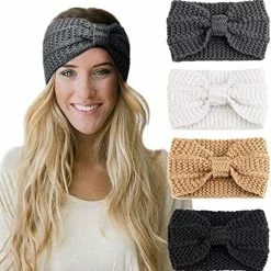 Budget ⌛ DRESHOW Winter Knit Crochet Turban Headband For 👩 Women Warm Bulky Crocheted Headwrap Ear Warmer 4 Pack Cross Crochet B 😉 -Men Skullies & Beanies Sales 51DcKkQpflL. AC