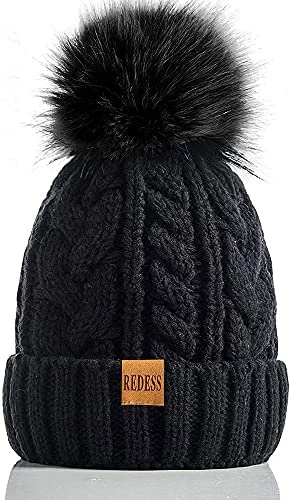 Coupon π₯° REDESS π© Women Winter Pompom Beanie Hat With Warm Fleece Lined, Thick Slouchy Snow Knit Skull Ski Cap β 4 Coupon π₯° REDESS π© Women Winter Pompom Beanie Hat With Warm Fleece Lined, Thick Slouchy Snow Knit Skull Ski Cap β - Image 2