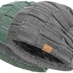 Deals 😍 2 Packs Slouchy Beanie For Men Winter Hats For Guys Cool Beanies Mens Lined Knit Warm Thick Skully Stocking Binie Hat… Blue / Army Green ⌛ -Men Skullies & Beanies Sales 51DpxyiKIeL. AC