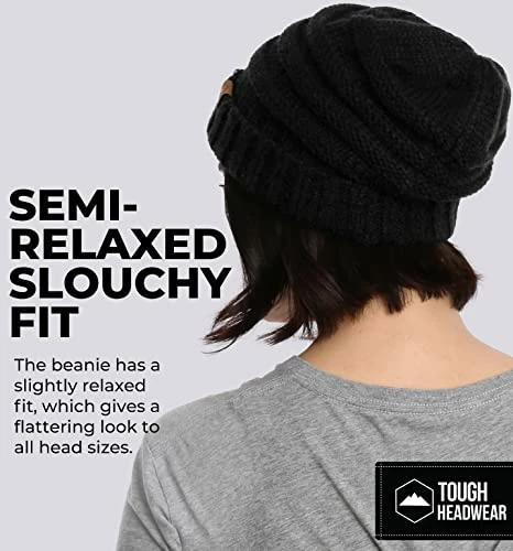 Cheapest 😍 Tough Headwear 👩 Womens Beanie Winter Hat - Warm Chunky Cable Knit Hats - Soft Stretch Thick Cute Knitted Cap For Cold Weather Beige 😀 7 Cheapest 😍 Tough Headwear 👩 Womens Beanie Winter Hat - Warm Chunky Cable Knit Hats - Soft Stretch Thick Cute Knitted Cap For Cold Weather Beige 😀 - Image 5