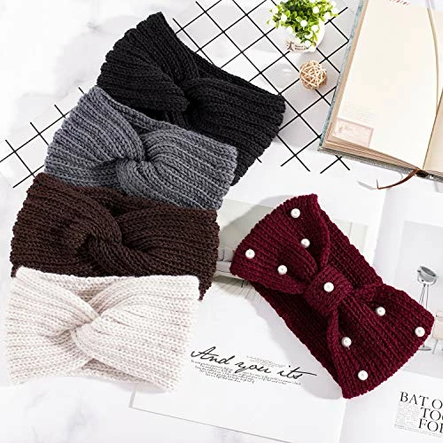 Coupon β€οΈ Whaline 5 Pieces Knit Headbands Winter Ear Warmers, 4 Elastic Turban Head Wraps And 1 Pearl Crochet Hair Band, Hair Scrunchies Scarves For π© Women π§ Girls (Autumn&Winter Colors) π 5 Coupon β€οΈ Whaline 5 Pieces Knit Headbands Winter Ear Warmers, 4 Elastic Turban Head Wraps And 1 Pearl Crochet Hair Band, Hair Scrunchies Scarves For π© Women π§ Girls (Autumn&Winter Colors) π - Image 3