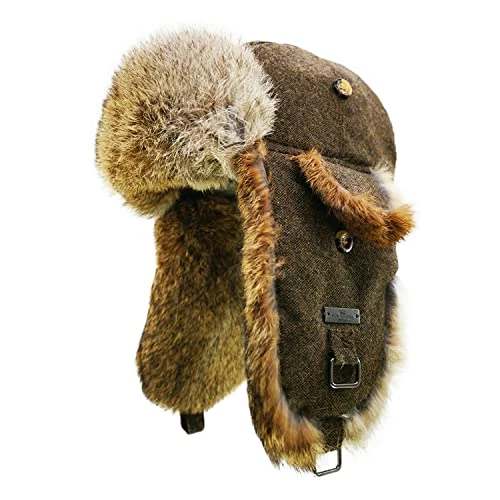 Cheap βοΈ Fur Winter Trapper Hat,100% Rabbit Fur Aviator Ski Trapper Trooper Pilot Hat,Snow Eskimo Hat With Ear Flaps For Men & π© Women Blue Gray π 3 Cheap βοΈ Fur Winter Trapper Hat,100% Rabbit Fur Aviator Ski Trapper Trooper Pilot Hat,Snow Eskimo Hat With Ear Flaps For Men & π© Women Blue Gray π