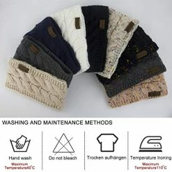 Coupon 😍 Muryobao 👩 Women Winter Warm Headband Fuzzy Fleece Lined Thick Cable Knit Head Wrap Ear Warmer 2 Pack (black & White) 🔔 -Men Skullies & Beanies Sales 51EbI9XVQyL