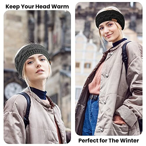 Best Sale π ZYXBBD Winter Headbands For π© Women-Ear Warmers For π© Women Knit Headbands Thicken Elastic Ear Muffs Winter π© Women For Outdoor Sports,Skiing, Running, Jogging Black+gray 1 π 4 Best Sale π ZYXBBD Winter Headbands For π© Women-Ear Warmers For π© Women Knit Headbands Thicken Elastic Ear Muffs Winter π© Women For Outdoor Sports,Skiing, Running, Jogging Black+gray 1 π - Image 2