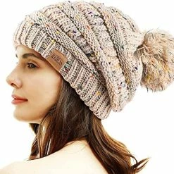 Best Sale 🔔 REDESS 👩 Women Winter Pom Pom Beanie Hat With Warm Fleece Lined 😉 -Men Skullies & Beanies Sales 51FEfCrF7rL. AC