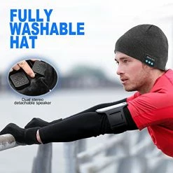Top 10 😍 4 Pieces Bluetooth Beanie Hat For Men Winter Wireless Music LED Light Hat With Gloves For Men 👩 Women Sports Gifts Black And Blue 🎁 -Men Skullies & Beanies Sales 51FuIHjyP0L