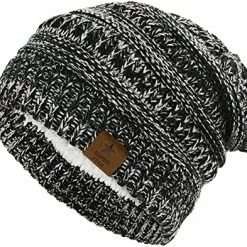 New 🎁 Durio 👩 Womens Knit Beanie Winter Thick Solid Fleece Lined Beanie Hats For 👩 Women Men Unisex Warm Skiing Beanies H Black & Deep Grey & Black Grey Mixed ✨ -Men Skullies & Beanies Sales 51GR 1J2UyL. AC