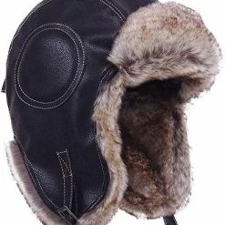 Budget 🎁 Russian Trapper Soviet Ushanka Bomber Hat Knitted Leather Earflap Fur Lined Winter Cap For Men 👩 Women Brown/leather 👏 -Men Skullies & Beanies Sales 51GY79Y4p8L. AC