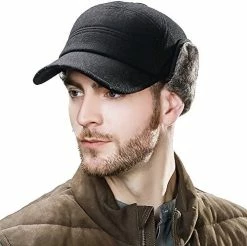 Deals 🛒 Comhats Wool ⚾ Baseball Cap Men Fur Hunting Trapper Dad Hats Sports Earflap Unisex M L XL 67134#gray ⌛ -Men Skullies & Beanies Sales 51HWupf7JsL. AC