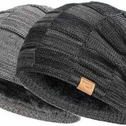 Deals 😍 2 Packs Slouchy Beanie For Men Winter Hats For Guys Cool Beanies Mens Lined Knit Warm Thick Skully Stocking Binie Hat… Blue / Army Green ⌛ -Men Skullies & Beanies Sales 51HhL1jrGgL. AC