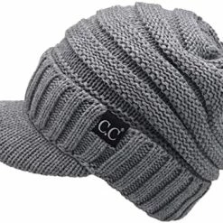 Promo 🔔 C.C Trendy Warm Oversized Chunky Soft Oversized Ribbed Slouchy Knit Hat With Visor Brim 🍬 Candy Pink ❤️ -Men Skullies & Beanies Sales 51Hz6AiEwsL. AC