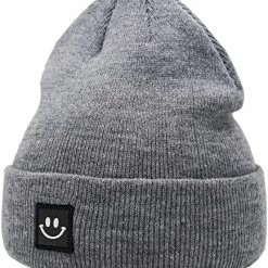 Buy ⭐ 55cube Knit Beanie Hat With Smile Face Unisex Solid Black 🔥 -Men Skullies & Beanies Sales 51JBmNwSTuL. AC