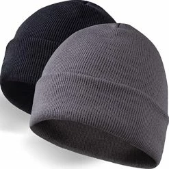 Best deal 🧨 Pack Beanies Winter Hats Warm Knitted Caps For Men & 👩 Women & Big Kids (Autumn Winter Gift For Family) (black&gray)2pack ❤️ -Men Skullies & Beanies Sales 51JKHl8ED0L. AC