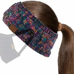 Cheap 😉 C.C Winter Fuzzy Fleece Lined Thick Knitted Diagonal Stripes Criss-Cross Pattern Headband Headwrap (HW-2060) A Snuggly Soft Yarm - Black 👍 -Men Skullies & Beanies Sales 51Jul1Ofj7L. AC