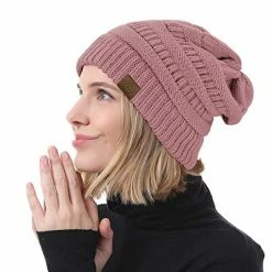Best Pirce 💯 Durio Winter Hats For 👩 Women Cable Knit Beanie Soft 👩 Womens Beanies Thick Winter Hat C White&beige&yellow&pink ✔️ -Men Skullies & Beanies Sales 51KvpfJFIVL