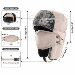 Best Pirce 🥰 Mysuntown Winter Hats For 👩 Women And Men, Winter Hat Trapper Hat Ushanka, Ear Flap Chin Strap And Windproof Mask. Grey 🎁 -Men Skullies & Beanies Sales 51MpISV0I3L