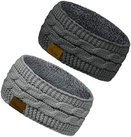 Outlet 🤩 2 Pack Ear Warmer Headband 👩 Women Winter Cable Knit Headband Twist Fuzzy Fleece Lined Gifts Stocking Stuffers For Mom Deep Black, Beige ❤️ 14 Outlet 🤩 2 Pack Ear Warmer Headband 👩 Women Winter Cable Knit Headband Twist Fuzzy Fleece Lined Gifts Stocking Stuffers For Mom Deep Black, Beige ❤️ - Image 12