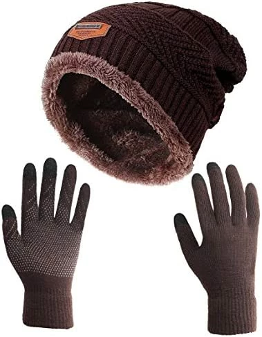 Outlet 🔔 HINDAWI Winter Slouchy Beanie Gloves For 👩 Women Knit Hats Skull Caps Touch Screen Mittens Hat+gloves (brown) 🔥 7 Outlet 🔔 HINDAWI Winter Slouchy Beanie Gloves For 👩 Women Knit Hats Skull Caps Touch Screen Mittens Hat+gloves (brown) 🔥 - Image 5
