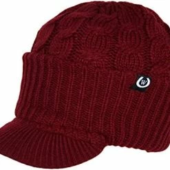 Budget 🧨 Winter Newsboy Cable Knitted Visor Beanie Bill Winter Warm Hat Black & Lt.pink ✔️ -Men Skullies & Beanies Sales 51NVGAnwHBL. AC