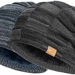 Deals 😍 2 Packs Slouchy Beanie For Men Winter Hats For Guys Cool Beanies Mens Lined Knit Warm Thick Skully Stocking Binie Hat… Blue / Army Green ⌛ -Men Skullies & Beanies Sales 51Noc4FmTkL. AC