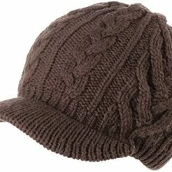 Top 10 🧨 Jeff & Aimy 👩 Women's 100% Wool Knit Visor Beanie Newsboy Cap Cold Weather Warm Winter Hat 89231#coffee ⌛ -Men Skullies & Beanies Sales 51Nsi9tXIIL. AC