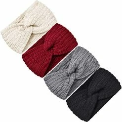 Best Pirce 🧨 TecUnite 4 Pieces Chunky Knit Headbands Braided Winter Headbands Ear Warmers Crochet Head Wraps For 👩 Women 👧 Girls Fresh Colors ✨ -Men Skullies & Beanies Sales 51NxrLG69dL. AC