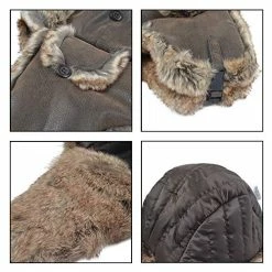 Budget 🎁 Russian Trapper Soviet Ushanka Bomber Hat Knitted Leather Earflap Fur Lined Winter Cap For Men 👩 Women Brown/leather 👏 -Men Skullies & Beanies Sales 51OM9KXHa8L