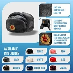 Deals 😍 BELEON Ushanka Russian Fur Hat - Soviet Army Trapper Hat Pink 🛒 -Men Skullies & Beanies Sales 51ONtTZwyTL