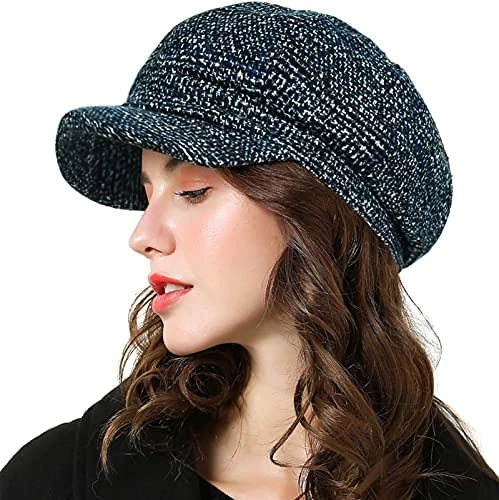 Budget ๐ Womens Newsboy Cap Wool Visor Cabbie Fiddler Winter Spring Octagonal Paperboy Hat ๐ง Girls Gift Coffee Plaid ๐ 5 Budget ๐ Womens Newsboy Cap Wool Visor Cabbie Fiddler Winter Spring Octagonal Paperboy Hat ๐ง Girls Gift Coffee Plaid ๐ - Image 3