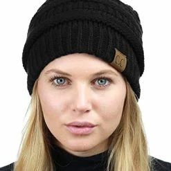 New 🎁 C.C Unisex Chunky Soft Stretch Cable Knit Warm Fuzzy Lined Skully Beanie Violet 😀 -Men Skullies & Beanies Sales 51P0PohoOoL. AC