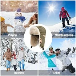 Buy 🎉 Peicees Trapper Aviator Hat And Goggles Costume Accessories Bomber Trooper Ushanka Hat Cap With Fur Ear Flap Z_mask+khaki Hat+cooper Frame/clear Lens ❤️ -Men Skullies & Beanies Sales 51PVVqwdqPL