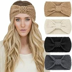Budget ⌛ DRESHOW Winter Knit Crochet Turban Headband For 👩 Women Warm Bulky Crocheted Headwrap Ear Warmer 4 Pack Cross Crochet B 😉 -Men Skullies & Beanies Sales 51QHVhImRNL. AC