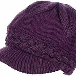 Cheap 👏 BYOS 👩 Womens Winter Chic Cable Warm Fleece Lined Crochet Knit Hat W/Visor Newsboy Cabbie Cap Dk.gray Bow 🛒 -Men Skullies & Beanies Sales 51QhrCXBDGL. AC