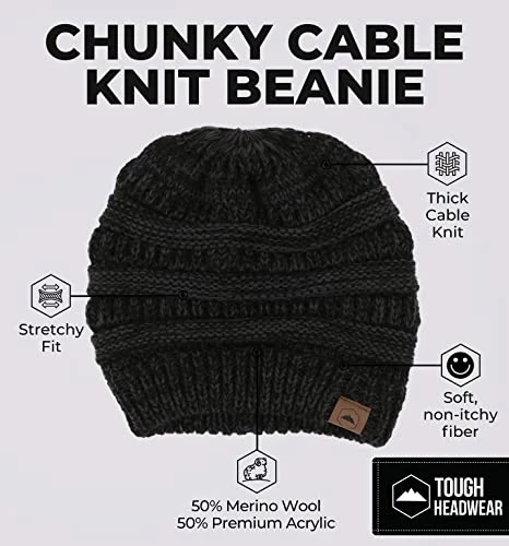 Cheapest 😍 Tough Headwear 👩 Womens Beanie Winter Hat - Warm Chunky Cable Knit Hats - Soft Stretch Thick Cute Knitted Cap For Cold Weather Beige 😀 6 Cheapest 😍 Tough Headwear 👩 Womens Beanie Winter Hat - Warm Chunky Cable Knit Hats - Soft Stretch Thick Cute Knitted Cap For Cold Weather Beige 😀 - Image 4