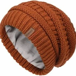 Cheapest ⌛ FURTALK Knit Beanie Hats For 👩 Women Men Fleece Lined Ski Skull Cap Slouchy Winter Hat Garnet Red 👏 -Men Skullies & Beanies Sales 51Qwi0EXbTL. AC