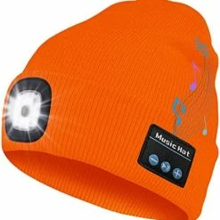 Discount ✔️ Bosttor Bluetooth Beanie Hat With Light, Headlamp Cap With Headphones And Built-in Speaker Mic, Gifts For Men 👩 Women Teen Black ❤️ -Men Skullies & Beanies Sales 51RT52PULmL. AC