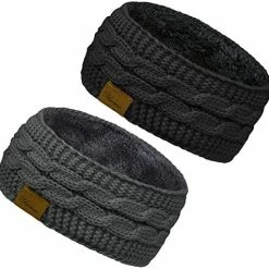 Outlet 🤩 2 Pack Ear Warmer Headband 👩 Women Winter Cable Knit Headband Twist Fuzzy Fleece Lined Gifts Stocking Stuffers For Mom Deep Black, Beige ❤️ 19 Outlet 🤩 2 Pack Ear Warmer Headband 👩 Women Winter Cable Knit Headband Twist Fuzzy Fleece Lined Gifts Stocking Stuffers For Mom Deep Black, Beige ❤️ -Men Skullies & Beanies Sales 51RraidINnL. AC