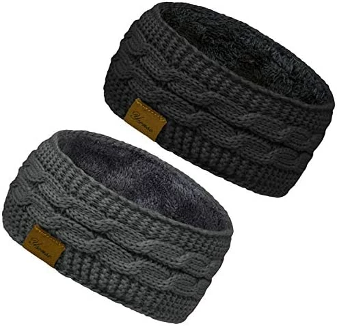 Outlet 🤩 2 Pack Ear Warmer Headband 👩 Women Winter Cable Knit Headband Twist Fuzzy Fleece Lined Gifts Stocking Stuffers For Mom Deep Black, Beige ❤️ 8 Outlet 🤩 2 Pack Ear Warmer Headband 👩 Women Winter Cable Knit Headband Twist Fuzzy Fleece Lined Gifts Stocking Stuffers For Mom Deep Black, Beige ❤️ - Image 6