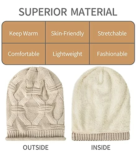 Best reviews of ๐ Senker Fashion 2 Pack ๐ฉ Womens Slouchy Beanie Winter Knit Soft Hat For ๐ฉ Women And Men F-beige&black ๐คฉ 4 Best reviews of ๐ Senker Fashion 2 Pack ๐ฉ Womens Slouchy Beanie Winter Knit Soft Hat For ๐ฉ Women And Men F-beige&black ๐คฉ - Image 2